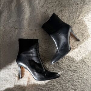Jimmy Choo Black Leather Ankle Boots